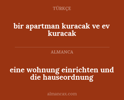 eine wohnung einrichten und die hauseordnung - bir apartman kuracak ve ev kuracak