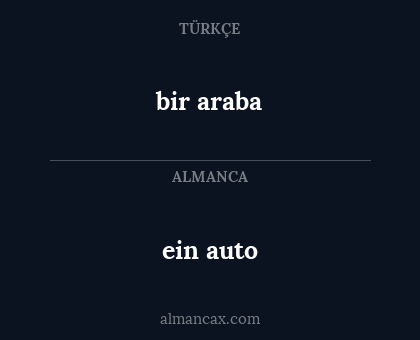 bir araba - ein auto