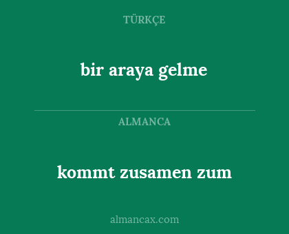 bir araya gelme - kommt zusamen zum