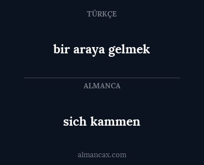 sich kammen - bir araya gelmek