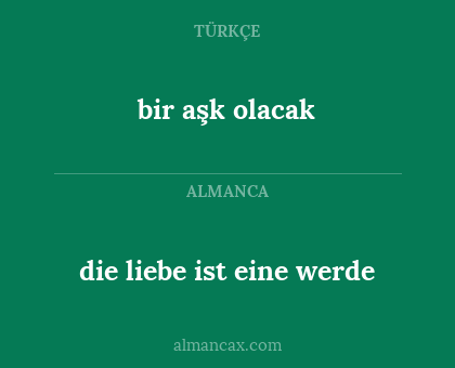 bir aşk olacak - die liebe ist eine werde
