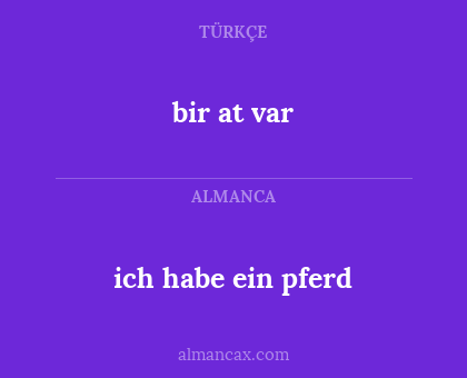 ich habe ein pferd - bir at var