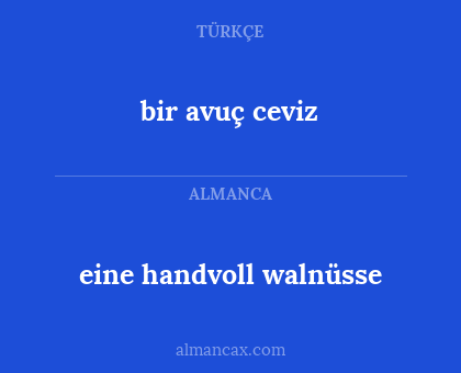 eine handvoll walnüsse - bir avuç ceviz
