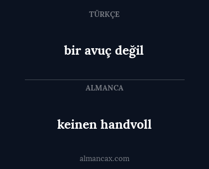 bir avuç değil - keinen handvoll