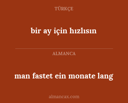 bir ay için hızlısın - man fastet ein monate lang
