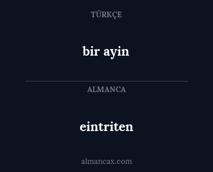 bir ayin - eintriten