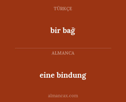 bir bağ - eine bindung