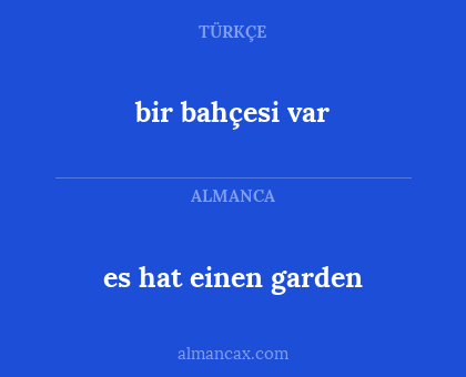 es hat einen garden - bir bahçesi var