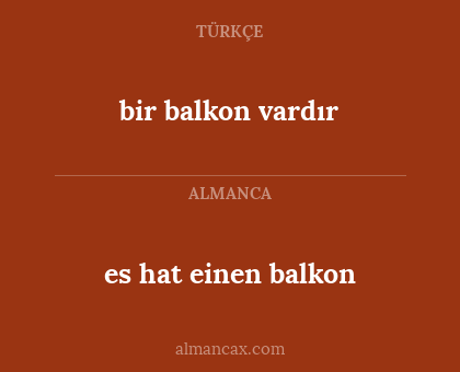 es hat einen balkon - bir balkon vardır