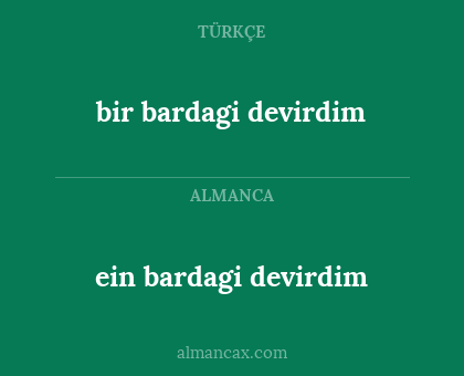 bir bardagi devirdim - ein bardagi devirdim
