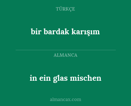 in ein glas mischen - bir bardak karışım