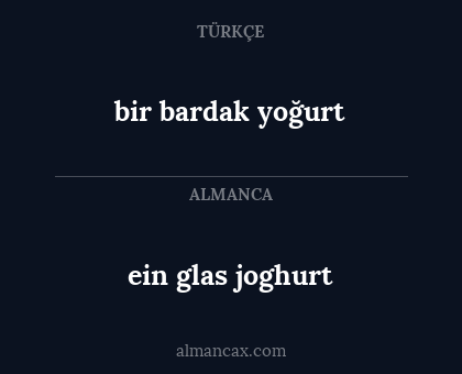 ein glas joghurt - bir bardak yoğurt