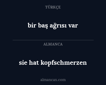bir baş ağrısı var - sie hat kopfschmerzen