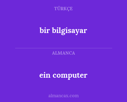 ein computer - bir bilgisayar