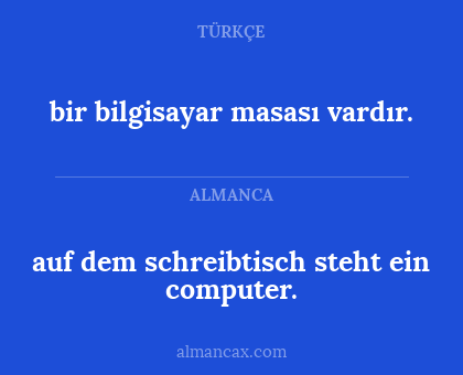 auf dem schreibtisch steht ein computer. - bir bilgisayar masası vardır.