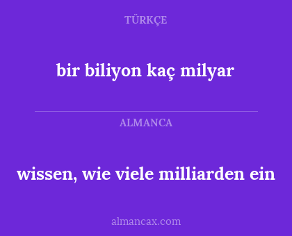 bir biliyon kaç milyar - wissen, wie viele milliarden ein