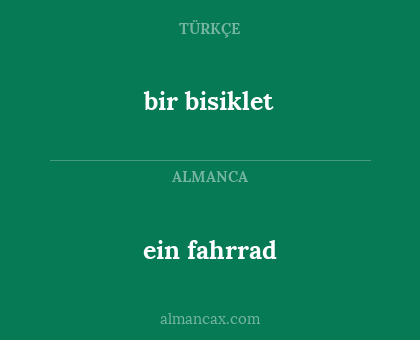 bir bisiklet - ein fahrrad