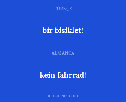 kein fahrrad! - bir bisiklet!