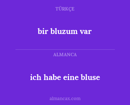 bir bluzum var - ich habe eine bluse