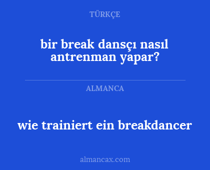 wie trainiert ein breakdancer - bir break dansçı nasıl antrenman yapar?