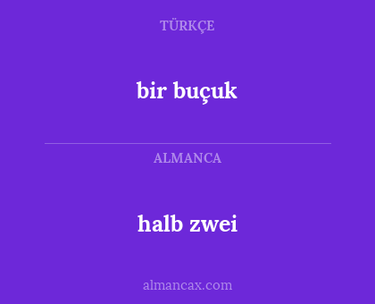 halb zwei - bir buçuk