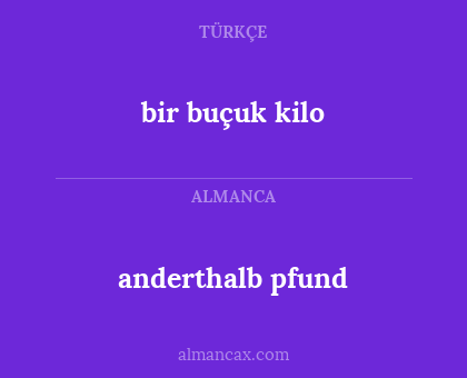 anderthalb pfund - bir buçuk kilo
