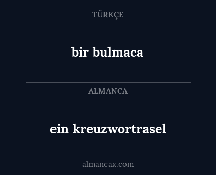 bir bulmaca - ein kreuzwortrasel
