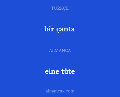 bir çanta - eine tüte