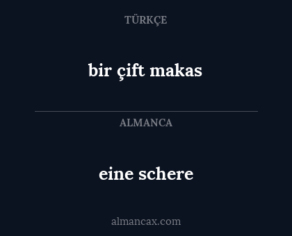 bir çift makas - eine schere