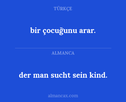 der man sucht sein kind. - bir çocuğunu arar.