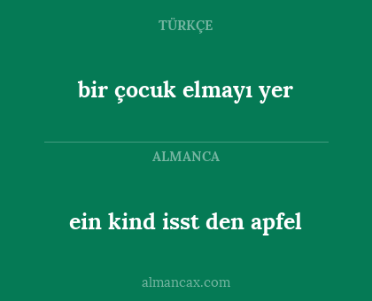 ein kind isst den apfel - bir çocuk elmayı yer
