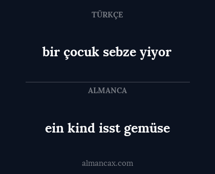 bir çocuk sebze yiyor - ein kind isst gemüse