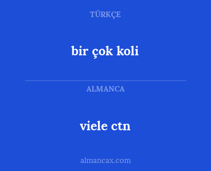 viele ctn - bir çok koli