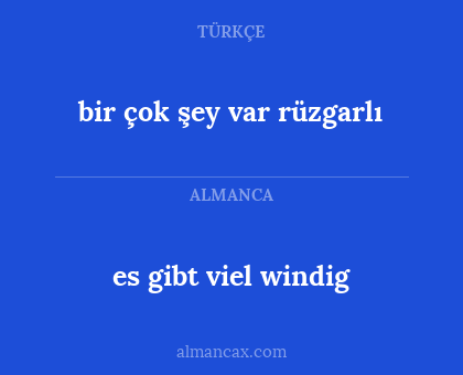 es gibt viel

 windig - bir çok şey var 

rüzgarlı
