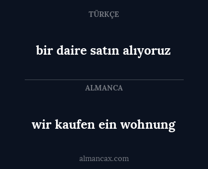 bir daire satın alıyoruz - wir kaufen ein wohnung