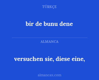 bir de bunu dene - versuchen sie, diese eine,