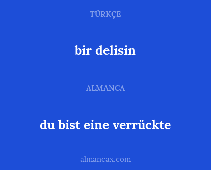 bir delisin - du bist eine verrückte