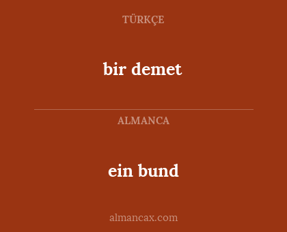 bir demet - ein bund