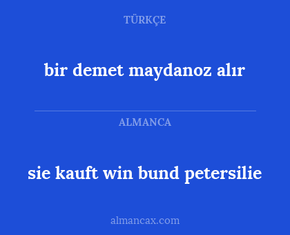 bir demet maydanoz alır - sie kauft win bund petersilie