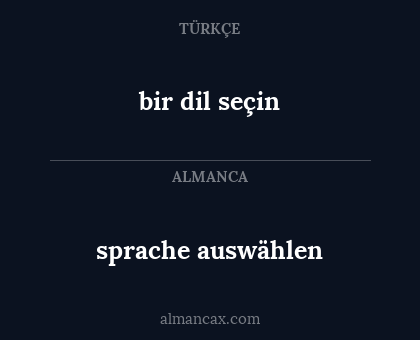 sprache auswählen - bir dil seçin
