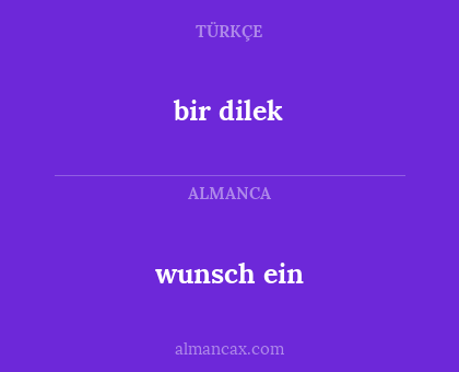 wunsch ein - bir dilek