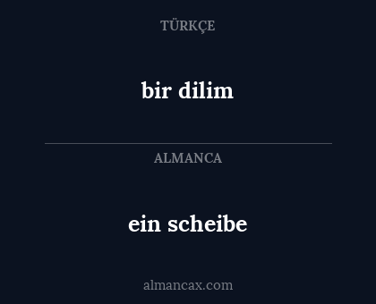 ein scheibe - bir dilim