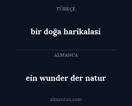 ein wunder der natur - bir doğa harikalasi