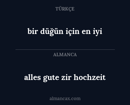 alles gute zir hochzeit - bir düğün için en iyi