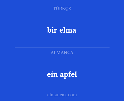 bir elma - ein apfel