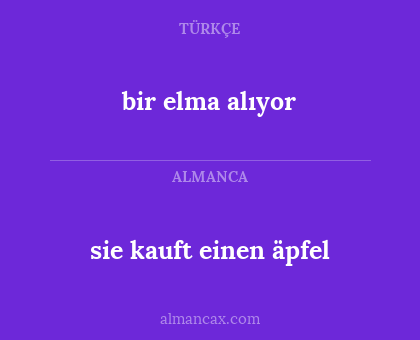 sie kauft einen äpfel - bir elma alıyor