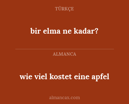bir elma ne kadar? - wie viel kostet eine apfel