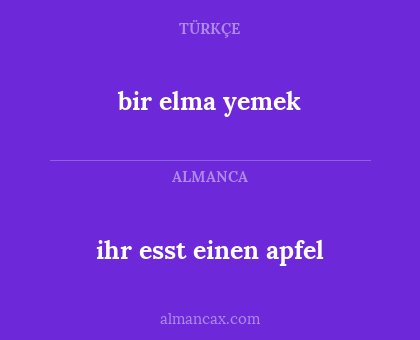 bir elma yemek - ihr esst einen apfel