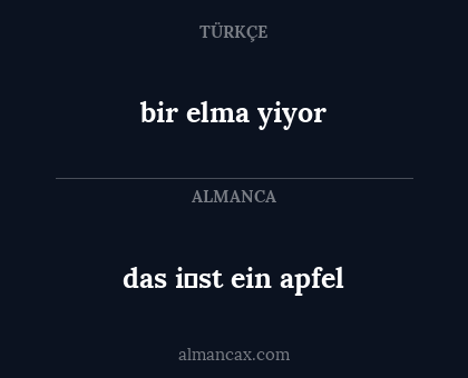 das i̇st ein apfel - bir elma yiyor