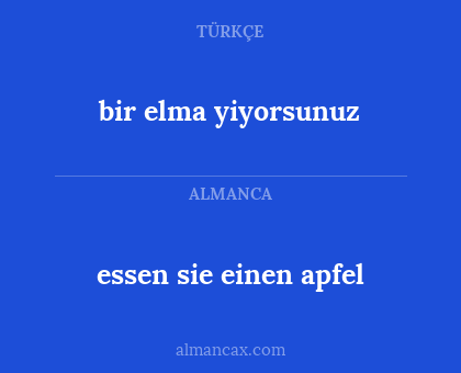 bir elma yiyorsunuz - essen sie einen apfel